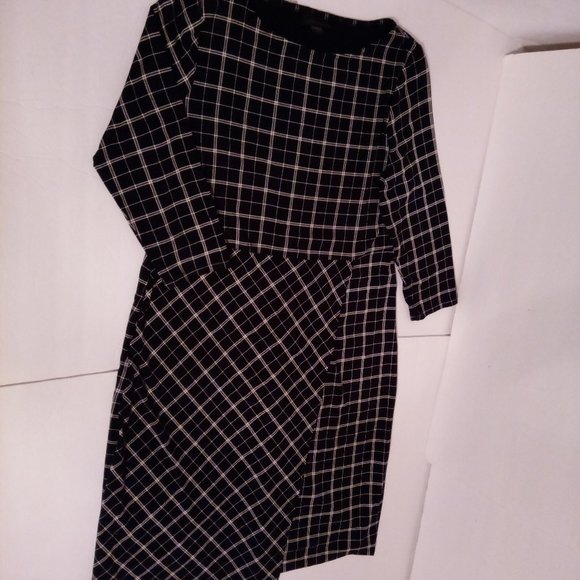 J Jill plaid knit long sleeve dress sz S